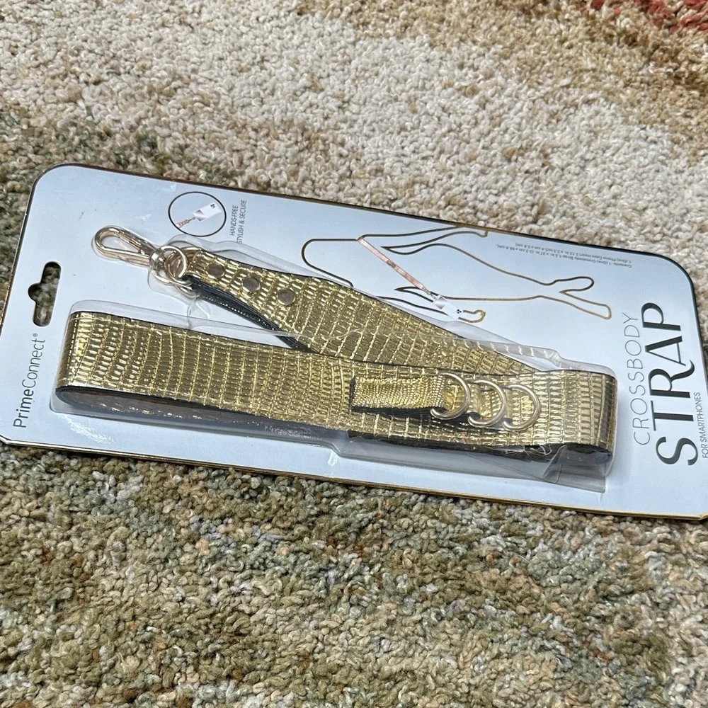Crossbody Strap for Smartphones or Crossbody Bags Gold Embossed Guitar Strap NWT